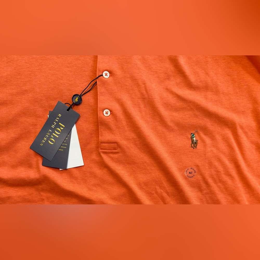 Polo Ralph Lauren Polo Shirt Orange Classic Fit Mens Size 3XL‎ Tall - Picture 3 of 5